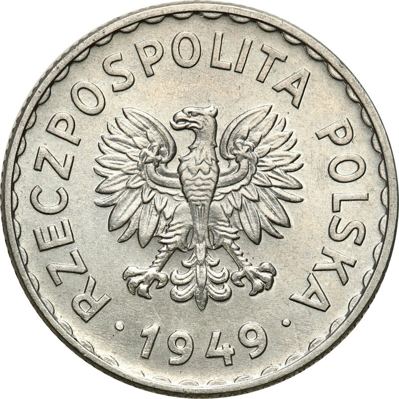 1 złoty 1949 Al — oryginał, awers