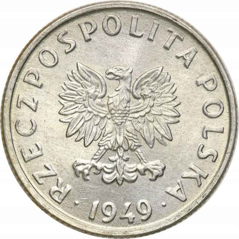 5 groszy 1949 Al — oryginał, awers