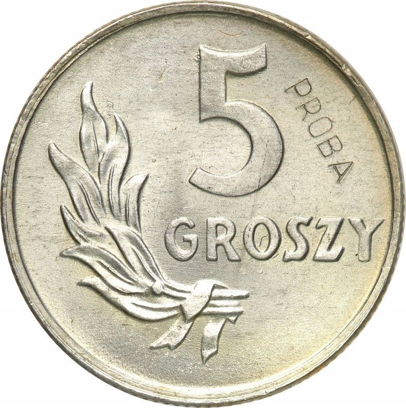 5 groszy 1949 Al — oryginał, rewers
