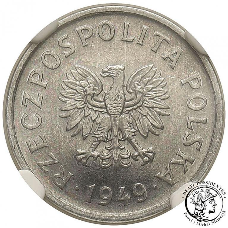 F10G-1 (transakcja A) — 10 groszy 1949 Al, awers
