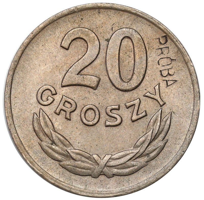 F20G-3 (transakcja A) — 20 groszy 1949 CuNi, rewers