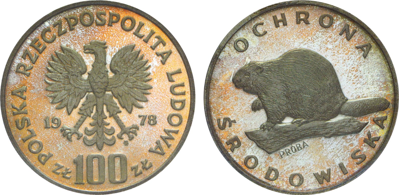 100 ZŁOTYCH 1978: OCHRONA ŚRODOWISKA (BÓBR NA KONARZE)